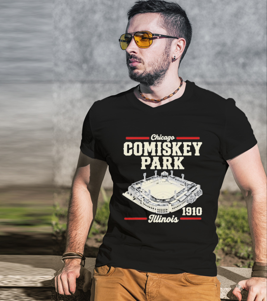 Chicago Comiskey Park 1910 Illinois Historic Baseball Stadium T-Shirt
