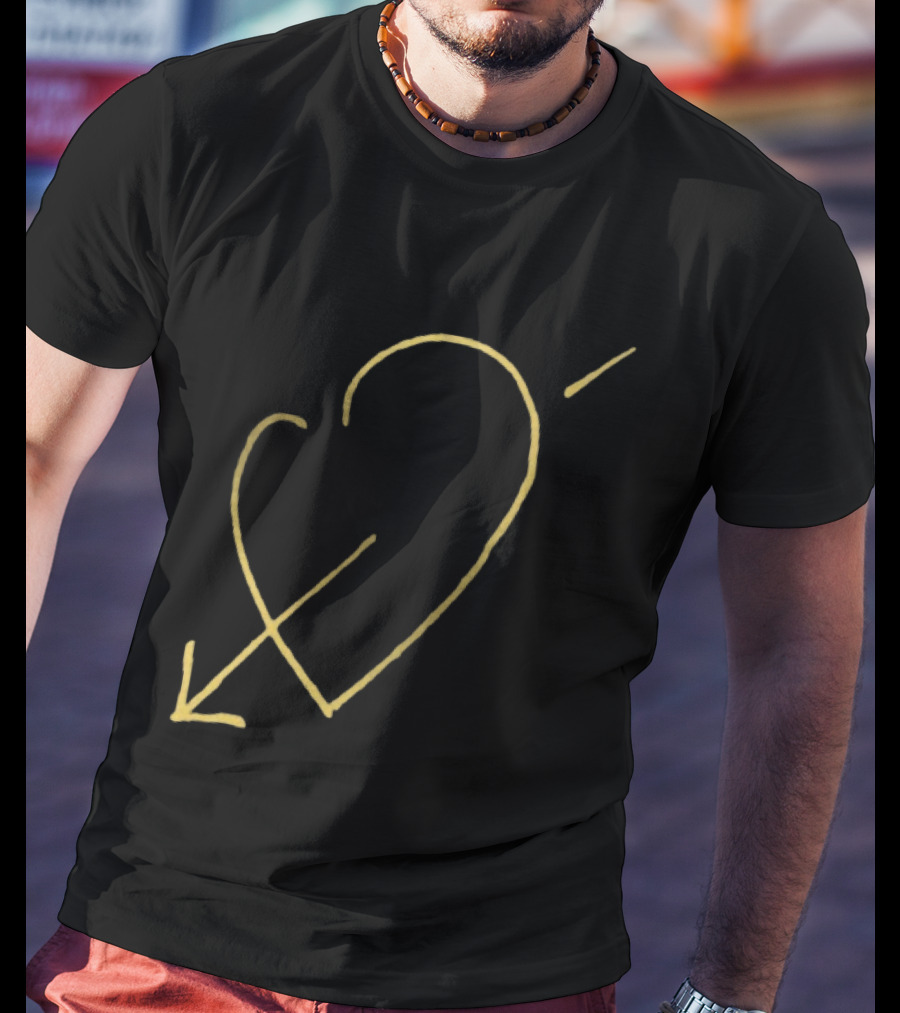 George Michael Store Faith Tour Heart Black Gold Arrow T-Shirt