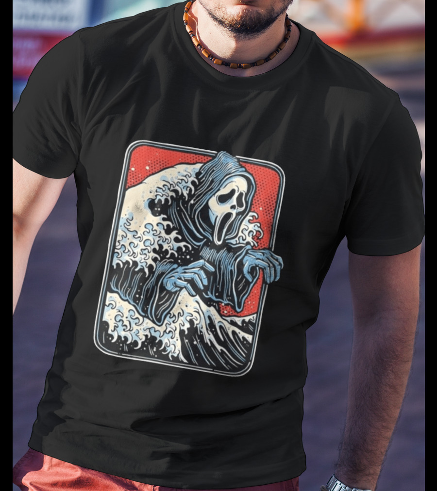 Ghostface The Great Wave Halftone Scream T-Shirt