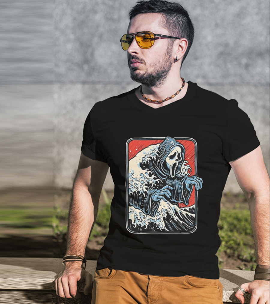 Ghostface The Great Wave Halftone Scream T-Shirt