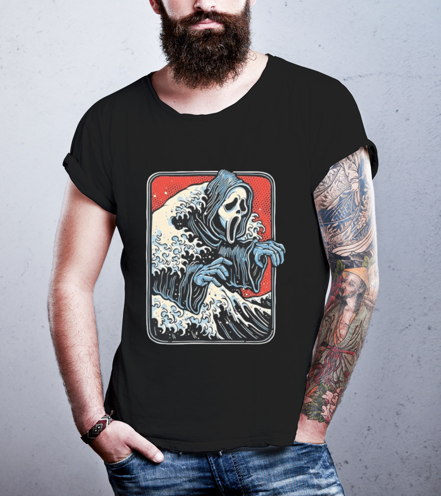 Ghostface The Great Wave Halftone Scream T-Shirt