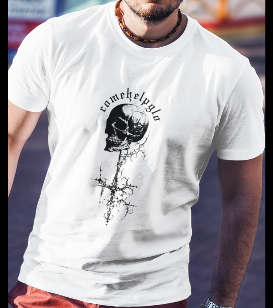 Comehelpglo Gothic Skull Tour T-Shirt