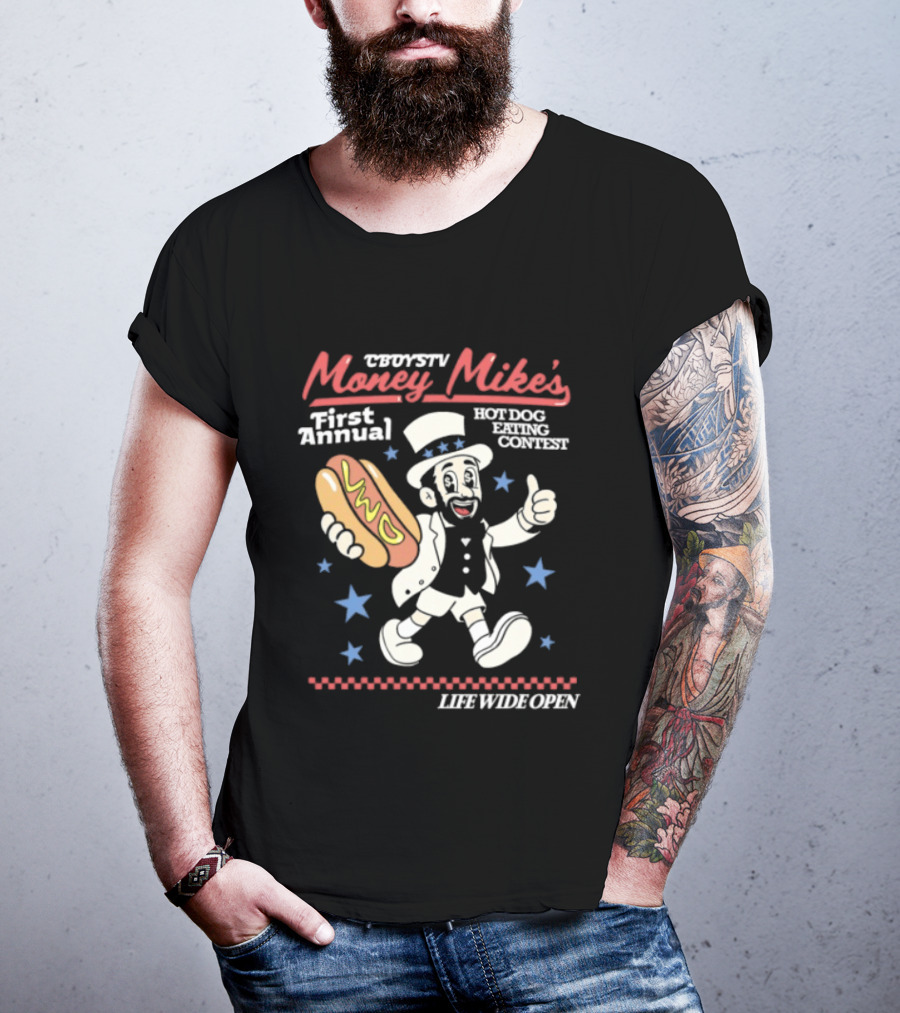 Cboystv Money Mikes First Annual Hotdog Eating Contest Live Wide Open T-Shirt
