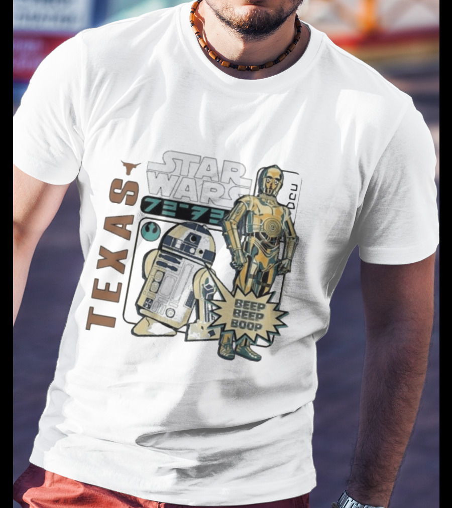 Texas Longhorns Star Wars C3PO R2D2 Beep Beep Boop T-Shirt
