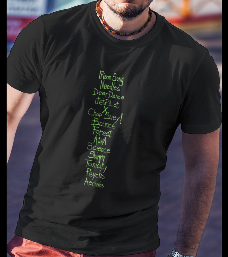 System Of A Down Toxicity 25th Anniversary Tracklist Chop Suey Bounce Aerials T-Shirt