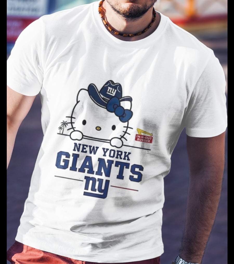 New York Giants Hello Kitty In N Out Burger Collaboration T-Shirt