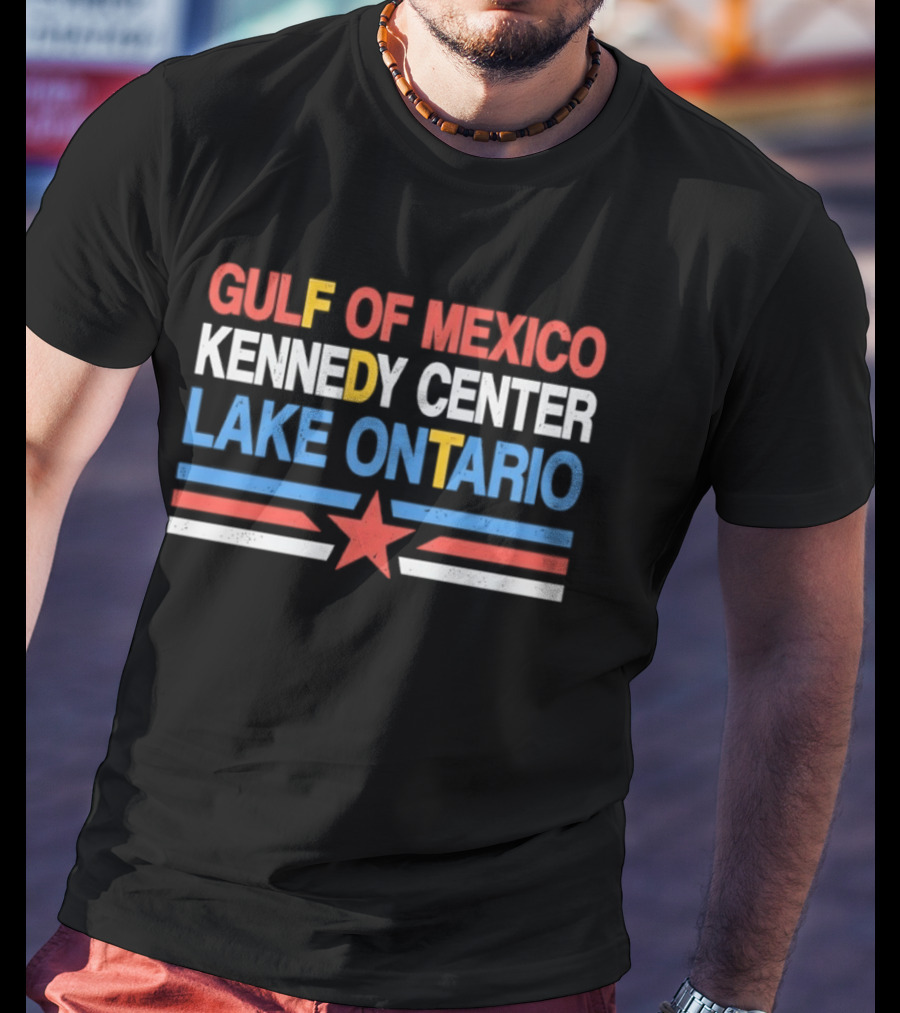 Distressed Gulf Of Mexico Kennedy Center Lake Ontario Star T-Shirt