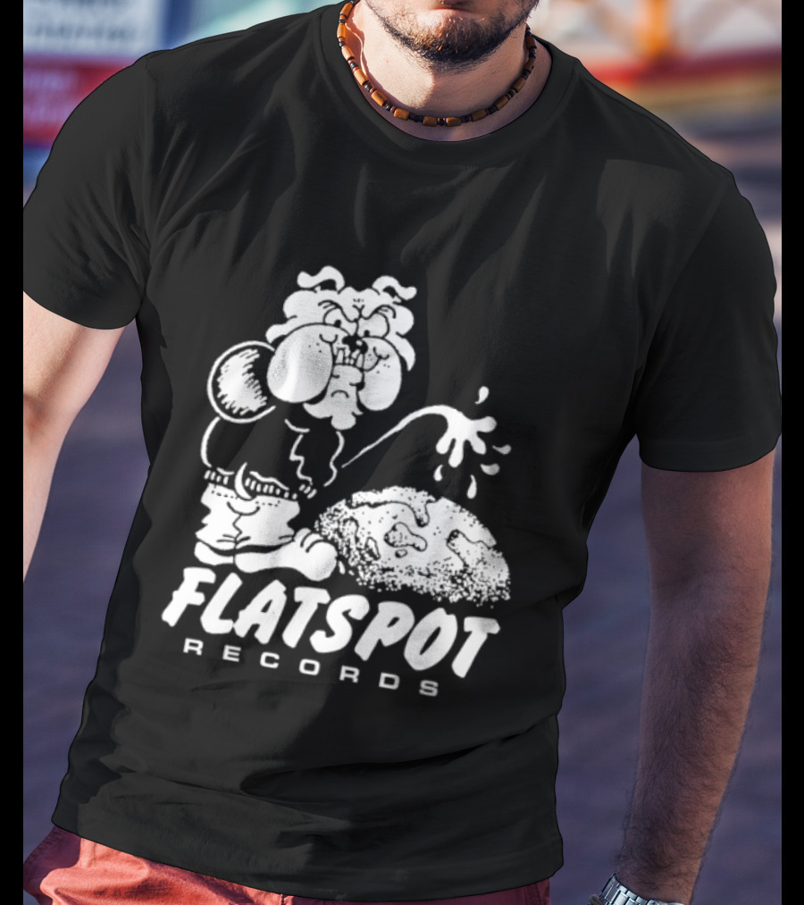 Flatspot Records Piss Off Character Graphic With Store Name T-Shirt