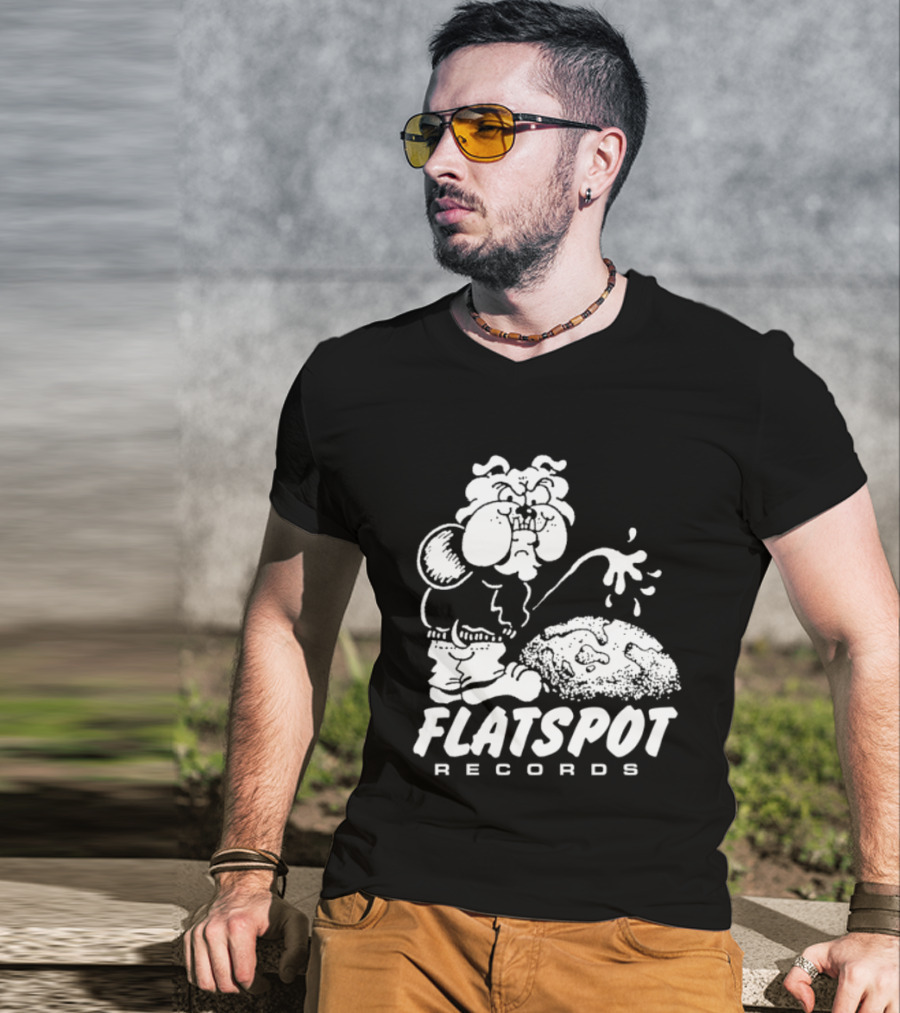 Flatspot Records Piss Off Character Graphic With Store Name T-Shirt