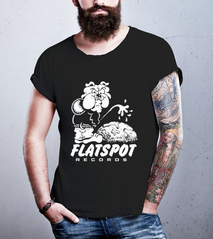 Flatspot Records Piss Off Character Graphic With Store Name T-Shirt