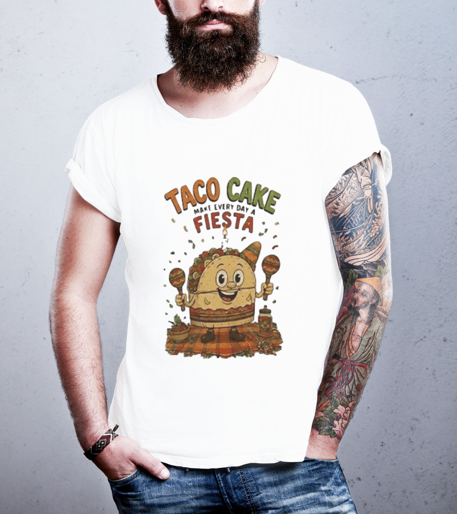 Taco Cake Maraca Party Make Every Day A Fiesta T-Shirt