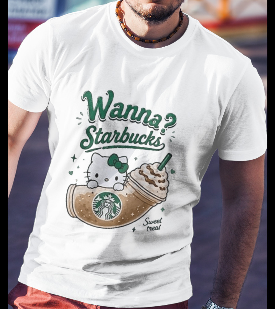 Wanna Starbucks Hello Kitty Sweet Treat T-Shirt