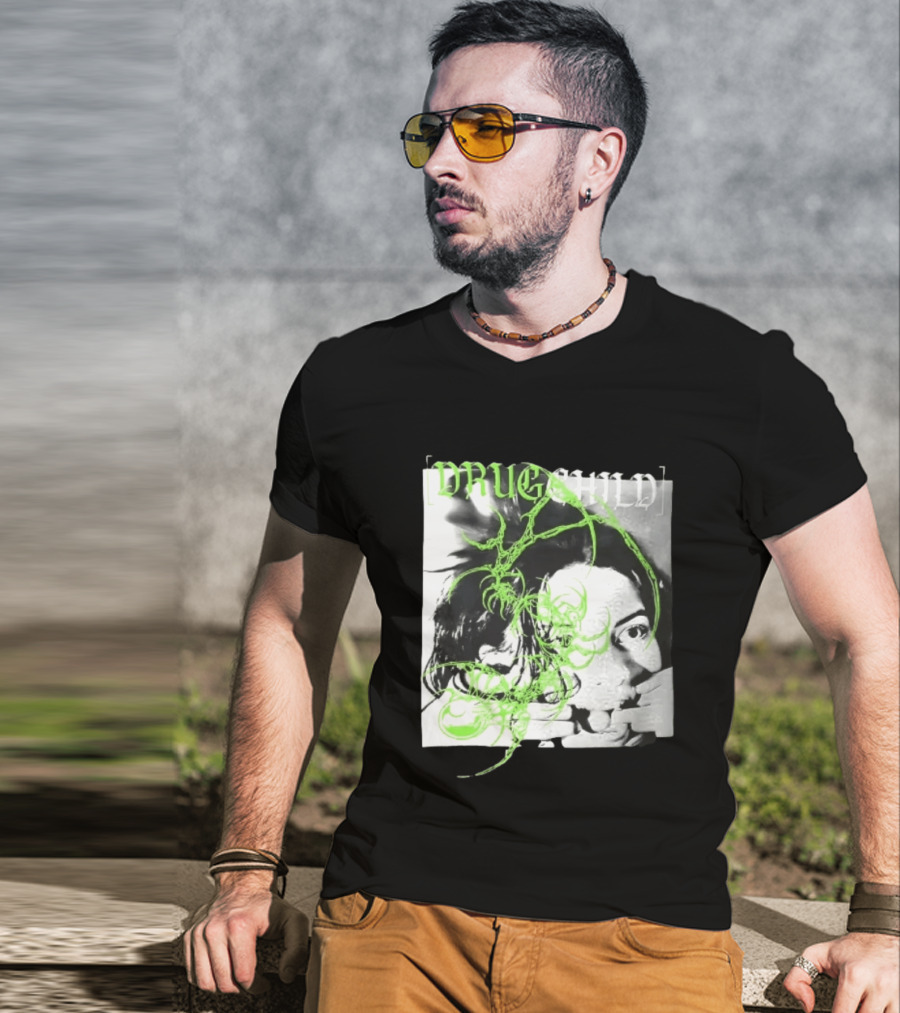 Drugchild Green Cyber Sigilism High Contrast No Depth Just Death And Decay T-Shirt