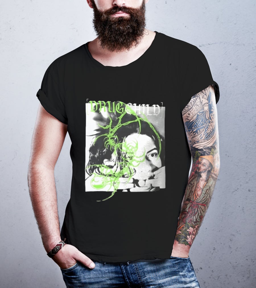 Drugchild Green Cyber Sigilism High Contrast No Depth Just Death And Decay T-Shirt