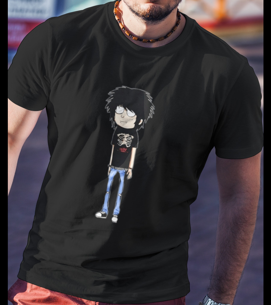 Aheartwellending Emo Scene Cartoon Character With Skeleton T-Shirt