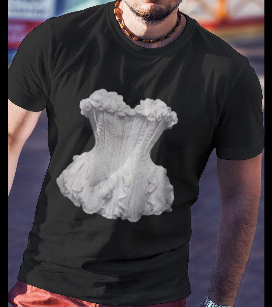 Beyonce Store Flaws And All White Corset Sculpture T-Shirt