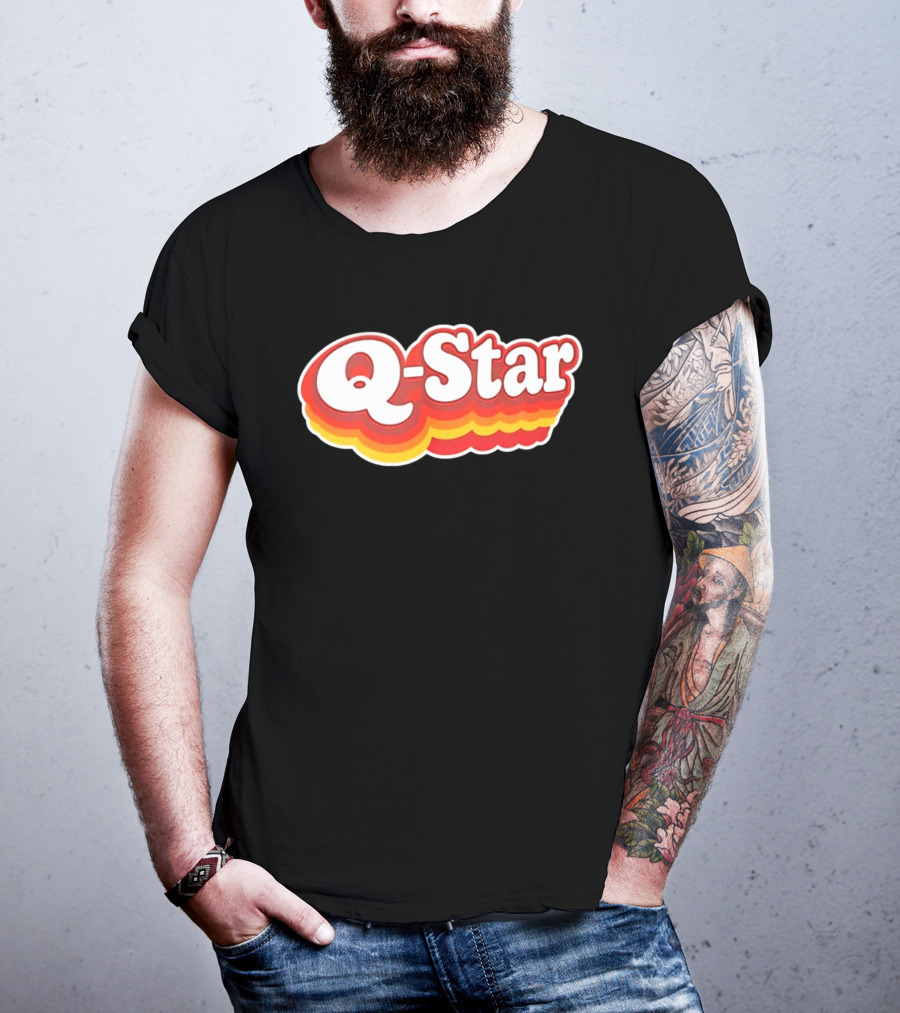 Q Star Vintage Retro Bold Font T-Shirt