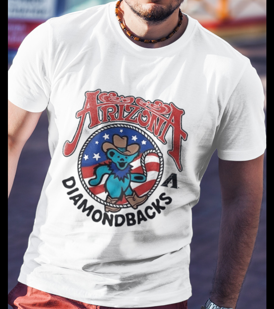Arizona Diamondbacks Grateful Dead Americana Cowboy Bear T-Shirt