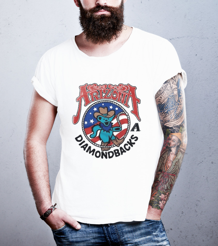 Arizona Diamondbacks Grateful Dead Americana Cowboy Bear T-Shirt