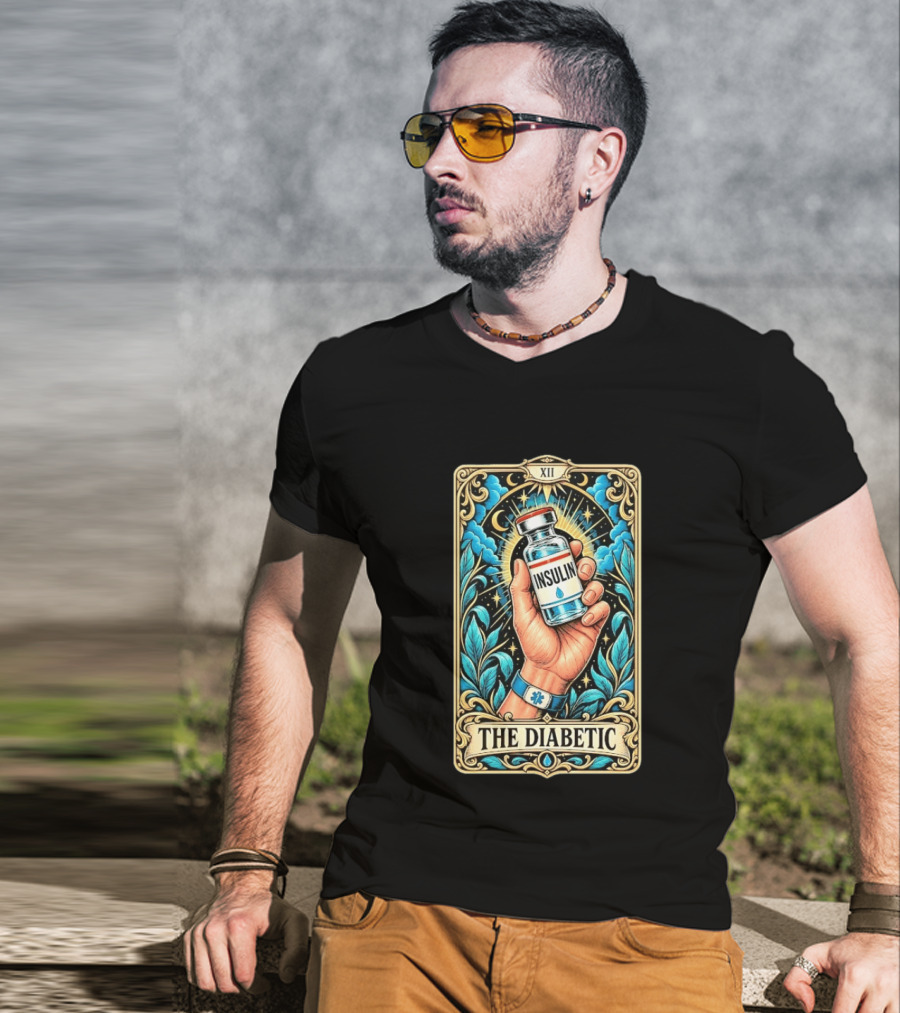 The Diabetic Tarot Card Insulin Vial Magic Hand XII T-Shirt