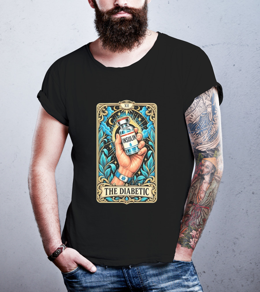 The Diabetic Tarot Card Insulin Vial Magic Hand XII T-Shirt
