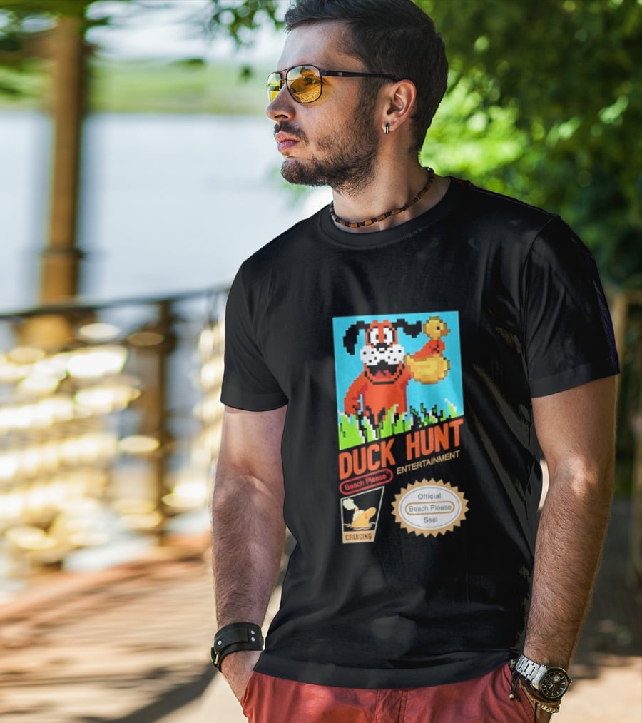 Duck Hunt Entertainment Beach Please Cruising Gaming T-Shirt