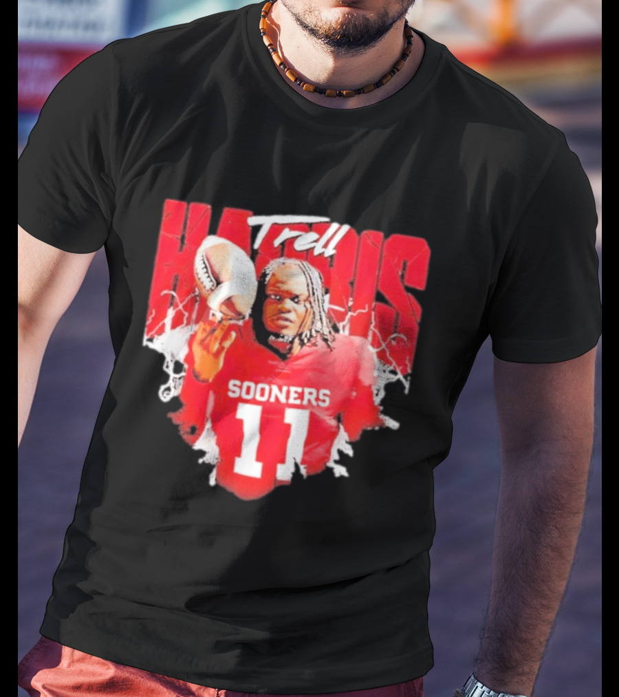 Trell Harris Oklahoma Sooners NCAA Football Player 11 Lightning T-Shirt