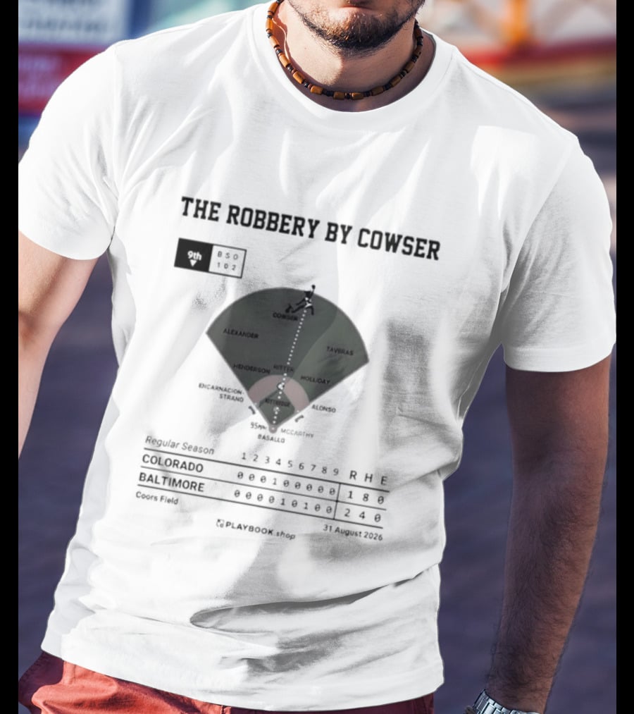 Colton Cowser The Robbery By Cowser Baltimore Baseball Stadium Layout T-Shirt