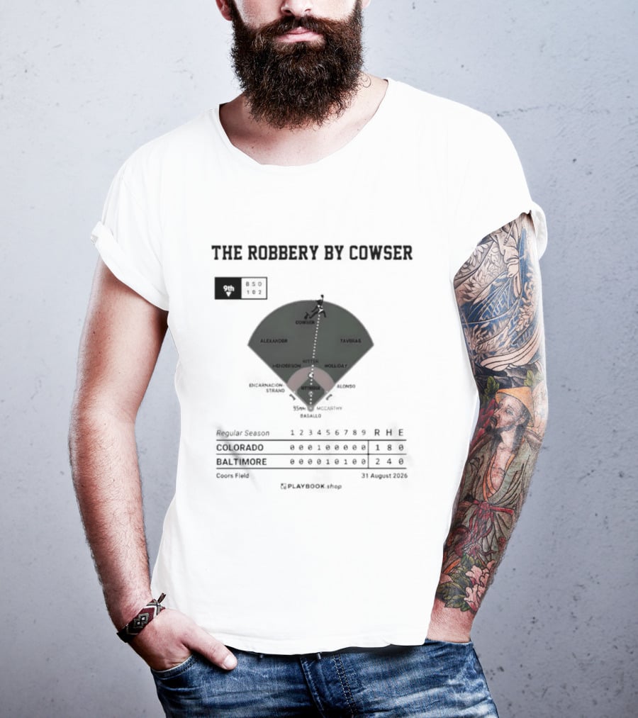 Colton Cowser The Robbery By Cowser Baltimore Baseball Stadium Layout T-Shirt