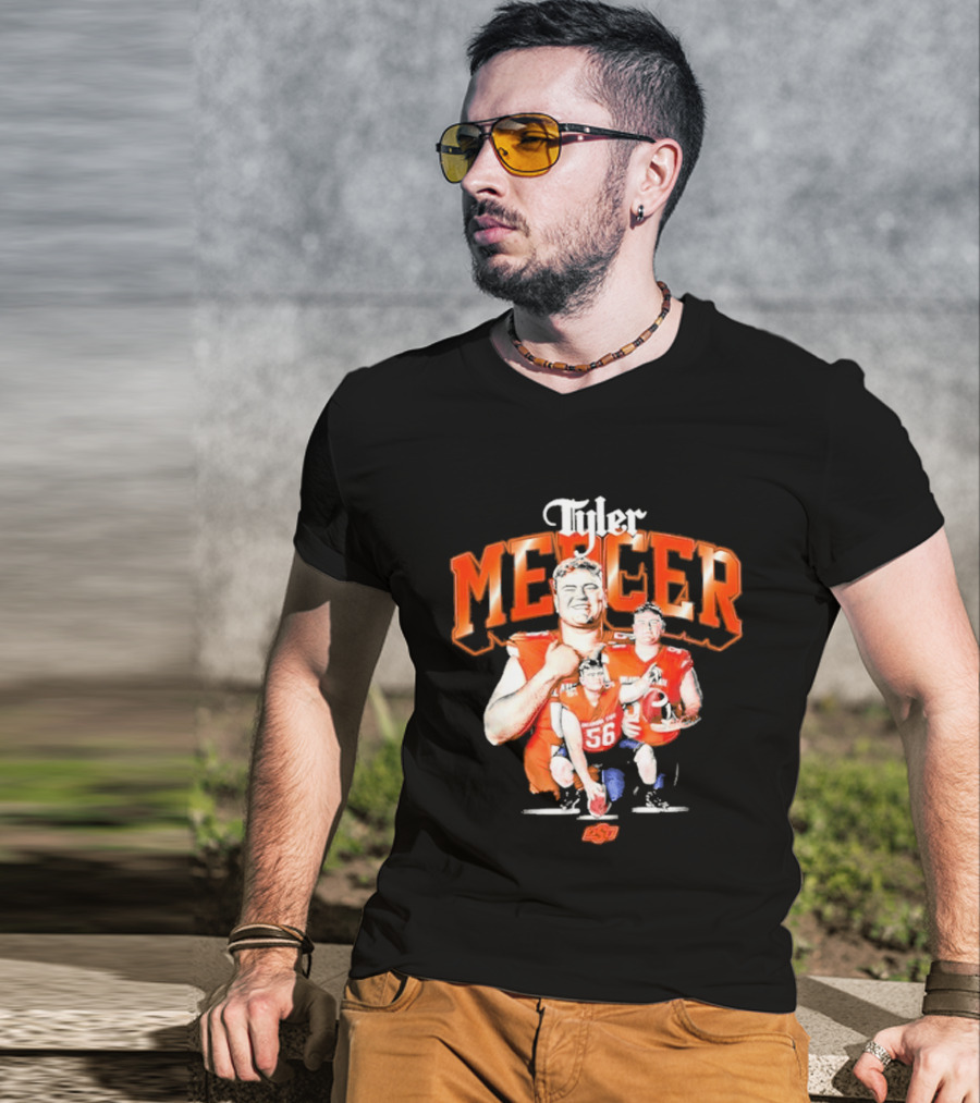 Tyler Mercer Oklahoma State Football Player Number 56 T-Shirt