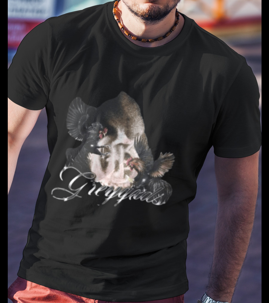Greygxds Store Gallera Black Rooster T-Shirt