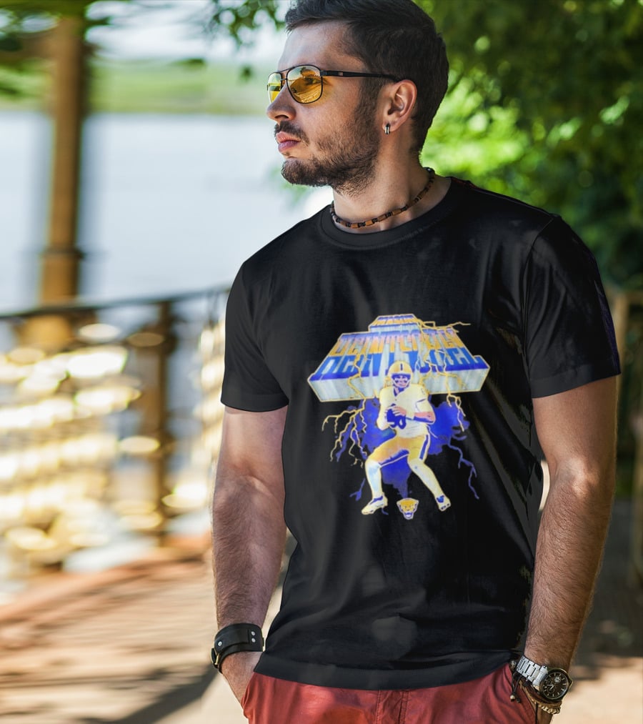 Pittsburgh Panthers NCAA Football Mason Heintschel Lightning T-Shirt
