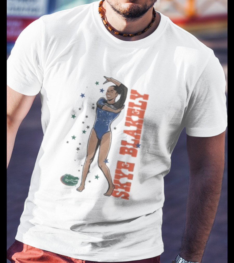 Skye Blakely Florida Gymnastics Blue Leotard Star T-Shirt
