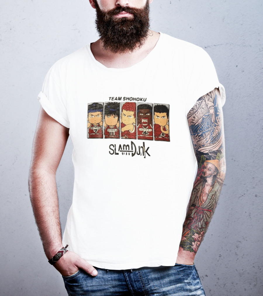Team Shohoku Slam Dunk Sakuragi Hanamichi Rukawa Kaede Akagi Takenori Miyagi Ryota T-Shirt