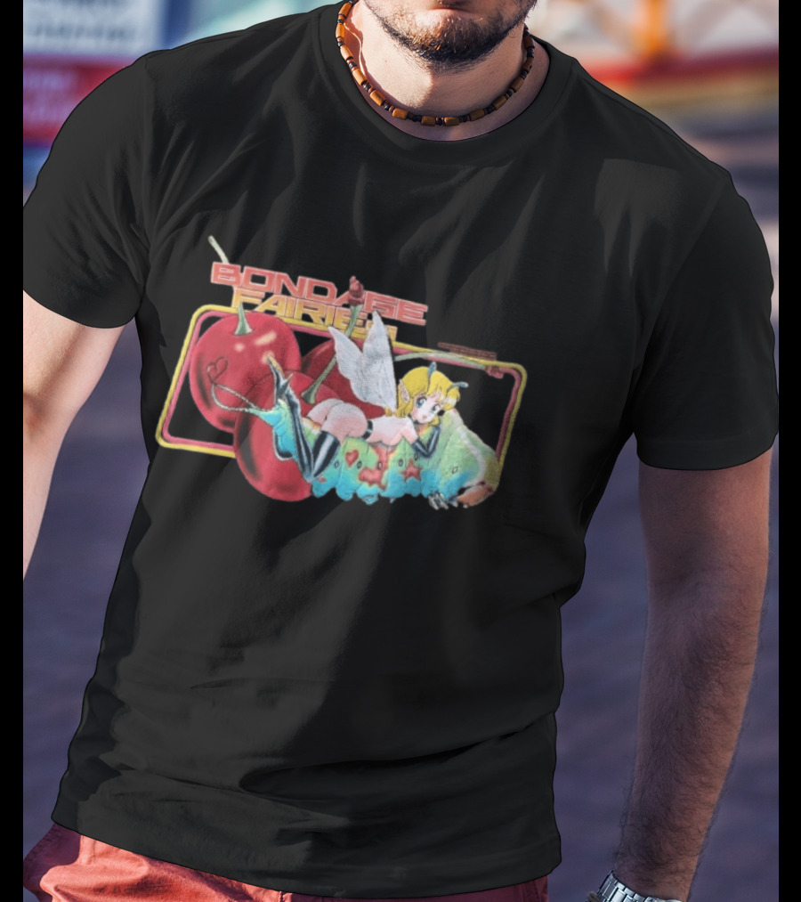 Bondage Fairies Anime Fairy On Caterpillar With Cherries T-Shirt