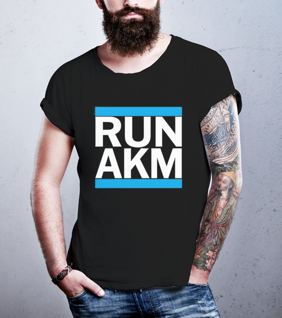 RUN AKM Streetwear Bold Typography Fashion T-Shirt