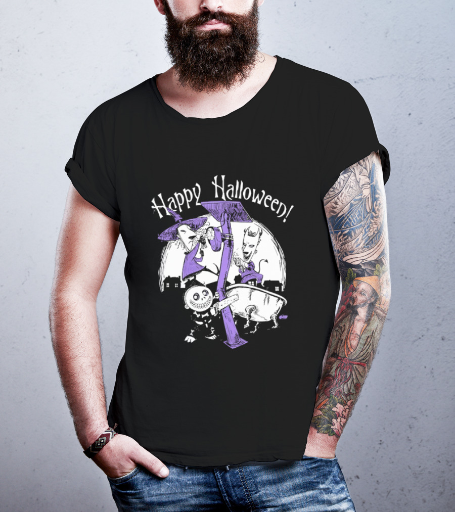 Happy Halloween Lock Shock And Barrel The Nightmare Before Christmas T-Shirt