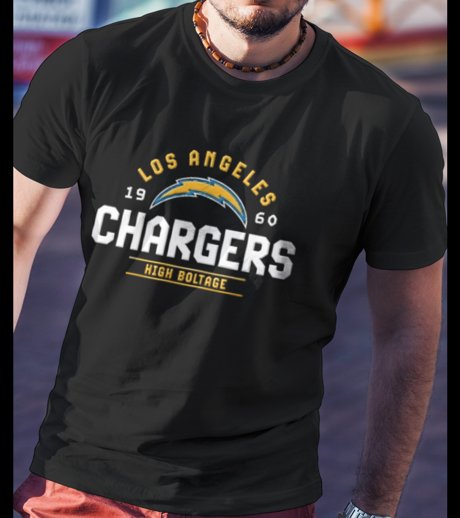 Los Angeles Chargers 1960 High Boltage Lightning Arc T-Shirt