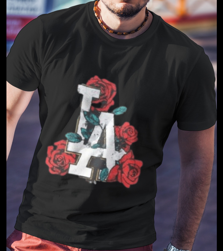 Los Angeles Dodgers LA Roses MLB Team Fan T-Shirt