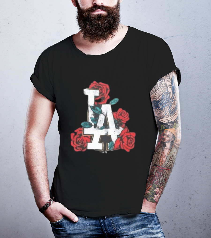 Los Angeles Dodgers LA Roses MLB Team Fan T-Shirt