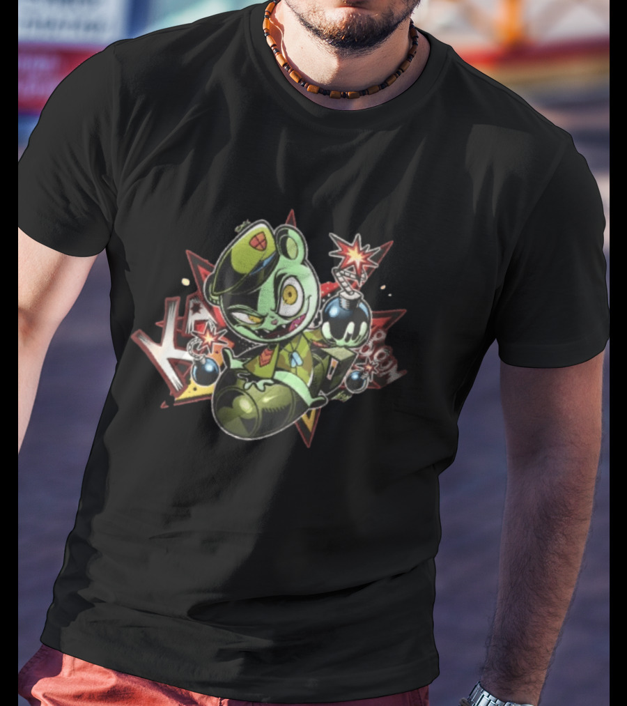 Flippy Happy Tree Friends 2026 Cartoon Character Holding Explosive Bombs T-Shirt