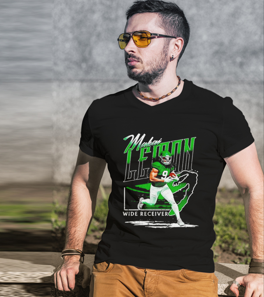 Makai Lemon New York Jets Wide Receiver 9 Football T-Shirt