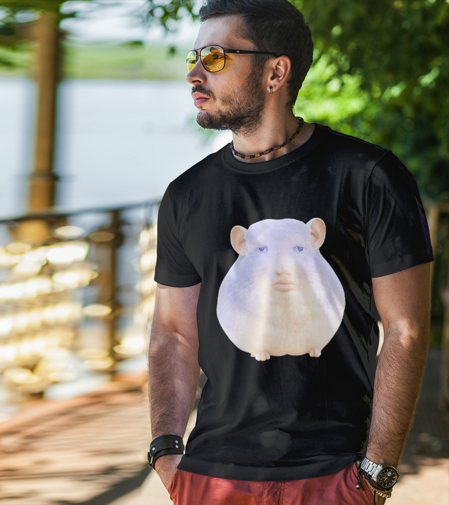 Surreal Chinchilla Human Face Hybrid Expression T-Shirt