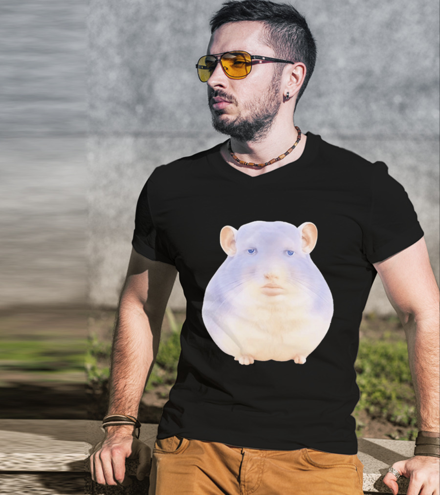 Surreal Chinchilla Human Face Hybrid Expression T-Shirt