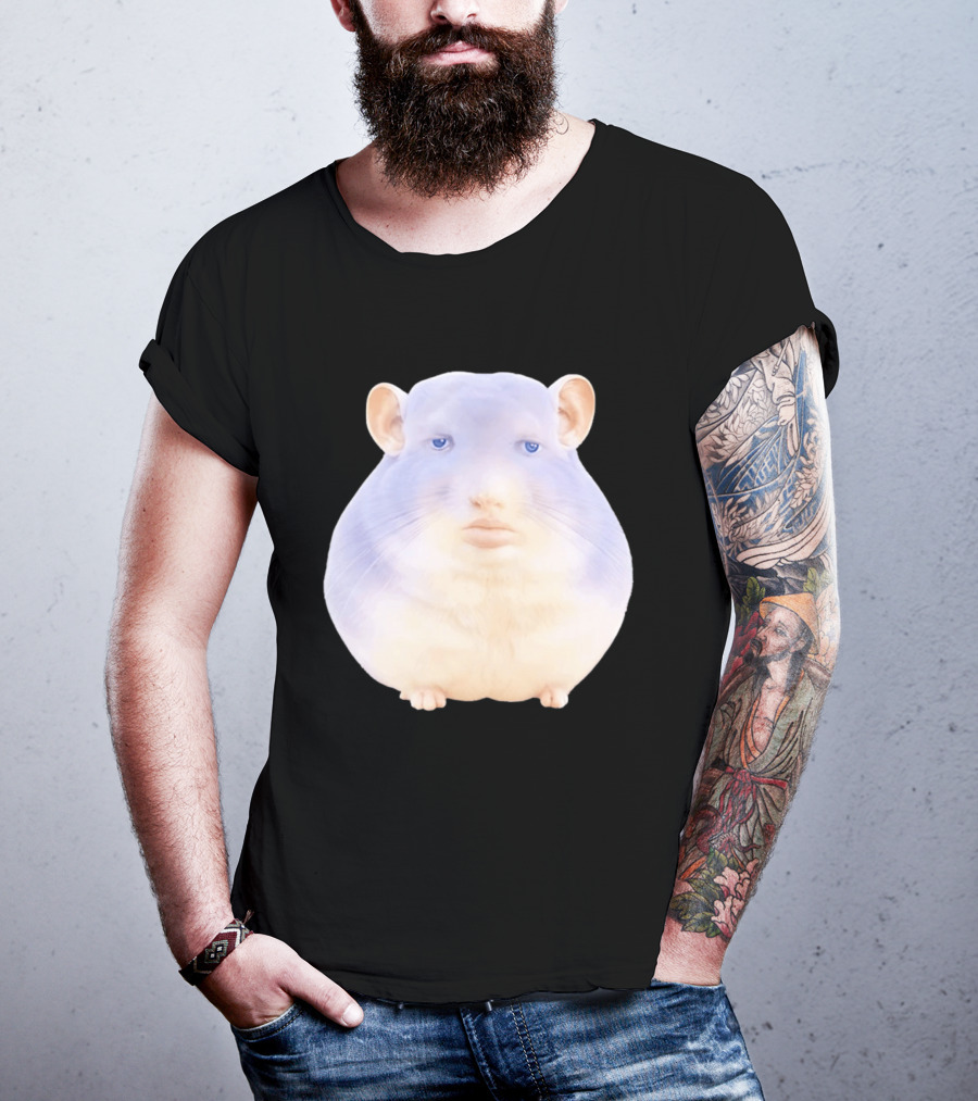 Surreal Chinchilla Human Face Hybrid Expression T-Shirt