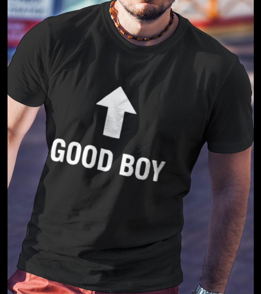 Good Boy White Up Arrow T-Shirt