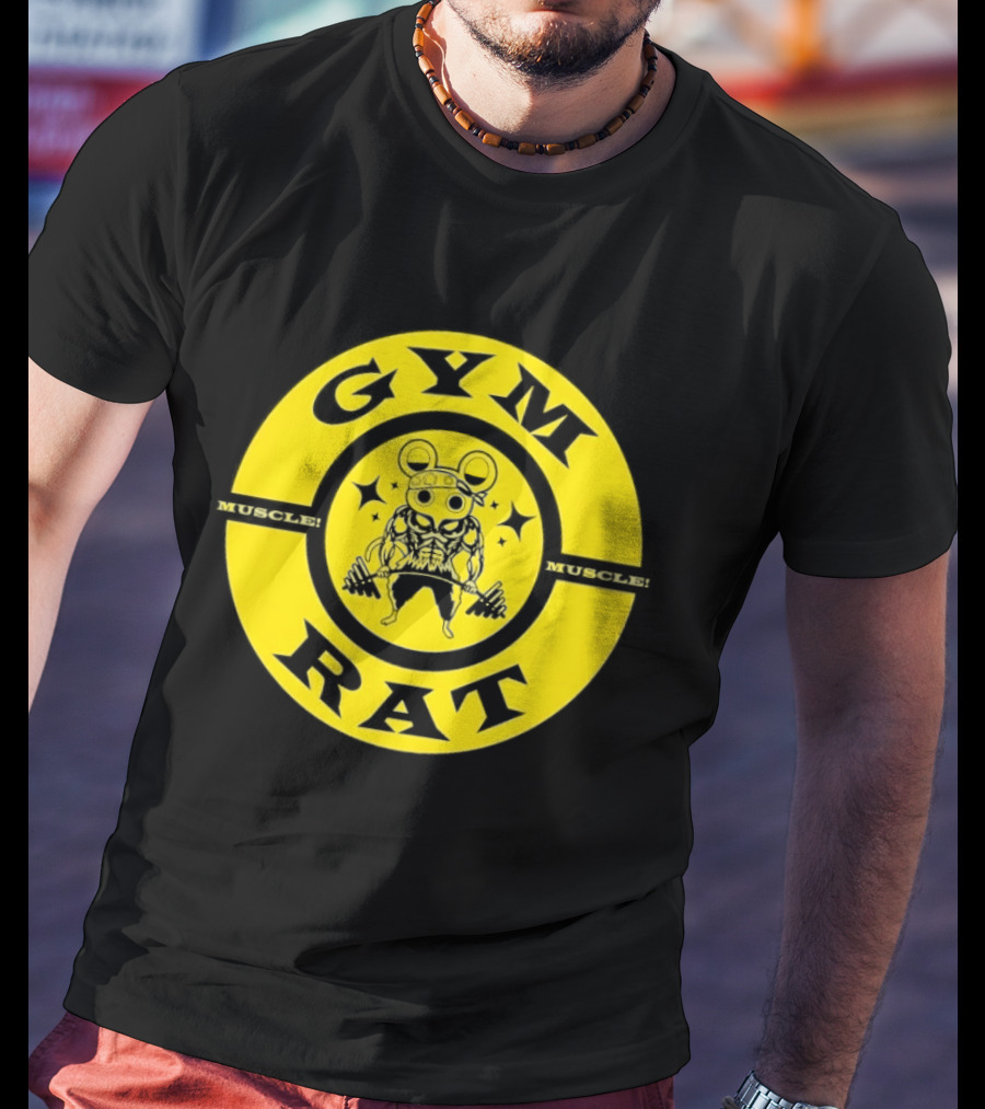 Gym Rat Muscle Fitness Workout Bodybuilding Mouse T-Shirt