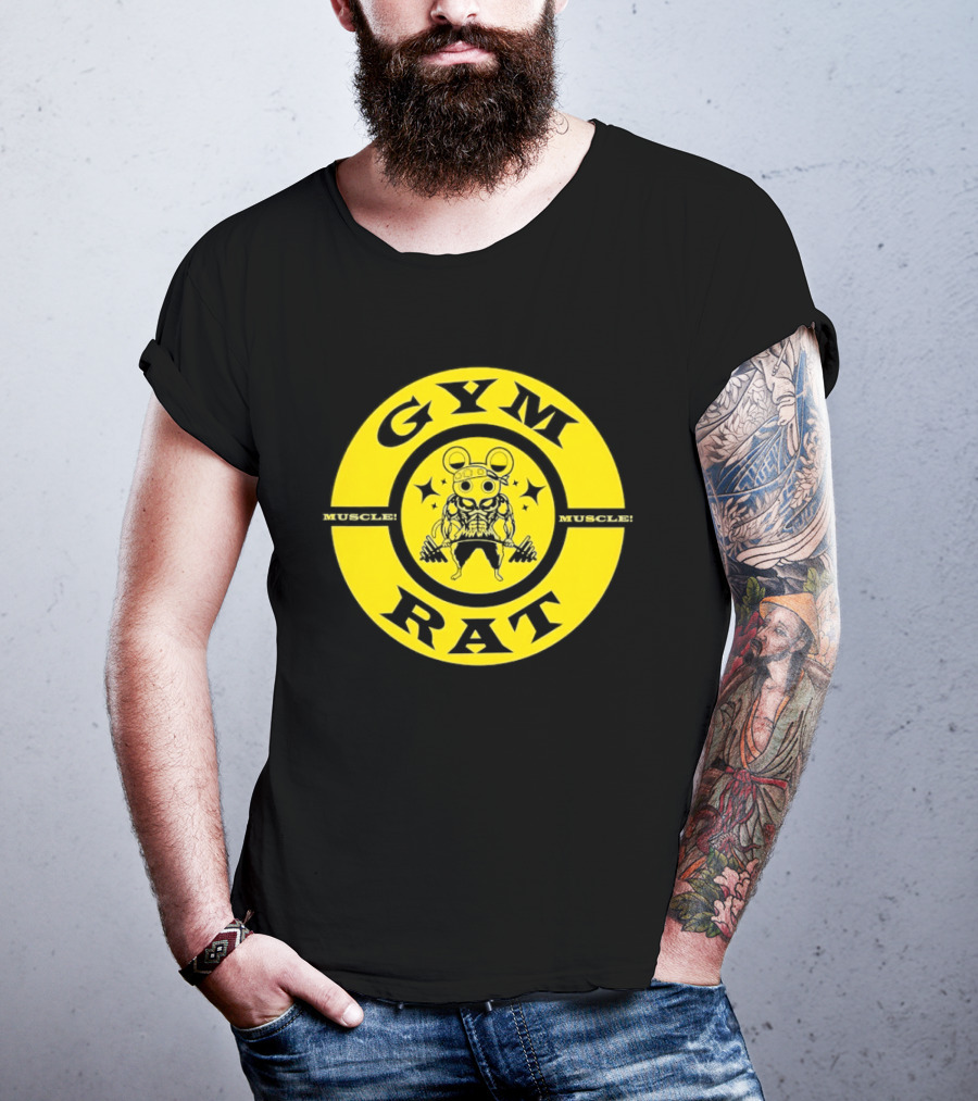 Gym Rat Muscle Fitness Workout Bodybuilding Mouse T-Shirt