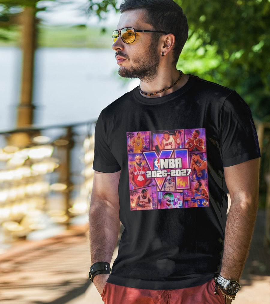 NBA 2026 2027 Grand Theft Auto VI Lakers Heat Bucks Sixers Spurs Joker Thunder T-Shirt