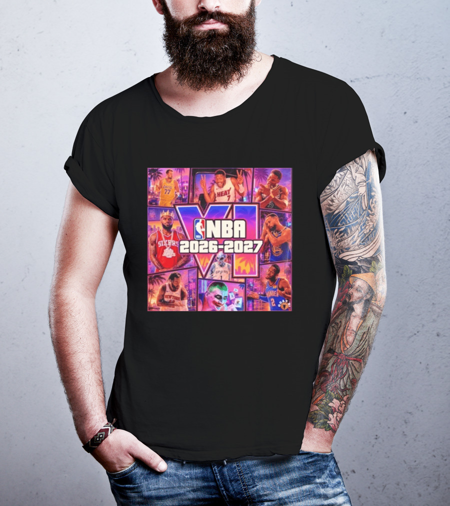 NBA 2026 2027 Grand Theft Auto VI Lakers Heat Bucks Sixers Spurs Joker Thunder T-Shirt